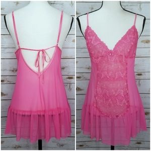 Fredrick's of Hollywood Pink Lacy Nightie Size Large